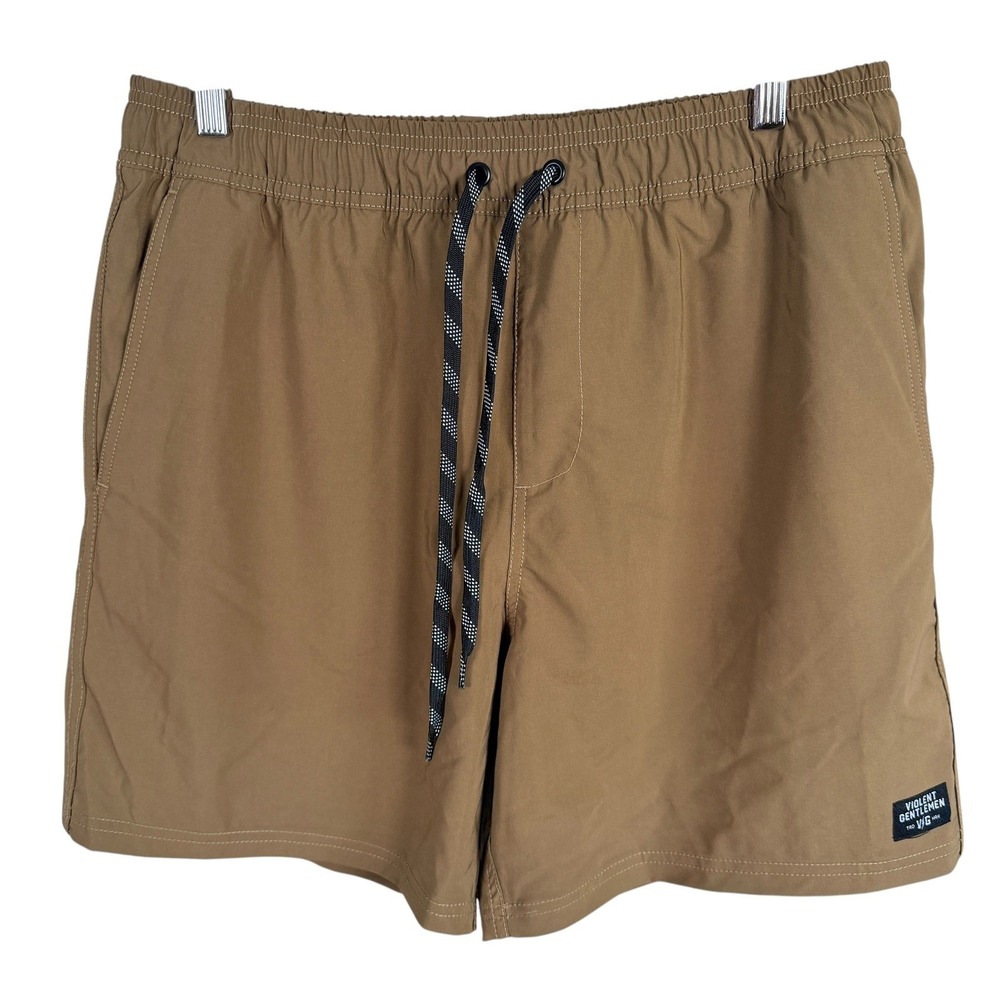 Violent Gentlemen Utility Shorts Men L Brown 6 Inch Inseam‎ 4-Way Stretch